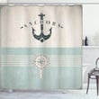 Vintage Marine Anchor Pattern Printed Shower Curtain