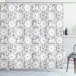 Royal Floral Ornaments Gray Pattern Shower Curtain Home Decor