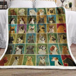 Dog Face Lovely Animal Background Printed Sherpa Fleece Blanket