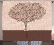 Flourishing Tree Branch Pattern Window Curtain Door Curtain