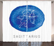 Doodle Archer Sagittarius Zodiac Window Curtain Door Curtain
