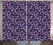 Abstract Shells Boat Purple Pattern Window Curtain Door Curtain