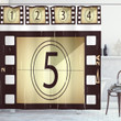 Scratched Frames Number In Film Pattern Printed Shower Curtain