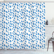 Raindrops Aquatic Fall Pattern Shower Curtain Home Decor