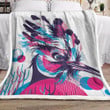 Hummingbird With Much Fur Printed Sherpa Fleece Blanket