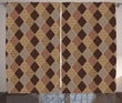 Brown And Gray Lozenge Pattern Window Curtain Door Curtain