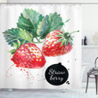 Appetizing Strawberries On White Shower Curtain Home Decor
