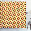 Bugs Cartoon On Pastel Yellow Shower Curtain Home Decor
