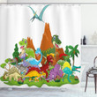 Funny Creatures Trees Animals Shower Curtain Home Decor