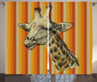 Hipster Giraffe Striped Pattern Window Curtain Door Curtain
