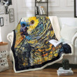 Parrot Oil Painting Printed Sherpa Fleece Blanket