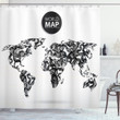 Octopus World Map Shower Curtain Home Decor