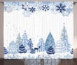 Winter Forest Snowflake Pattern Window Curtain Door Curtain