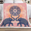 Elephant Reflection Pink Pattern Printed Sherpa Fleece Blanket