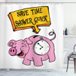 Save Time Shower Quick Piggy Shower Curtain Home Decor