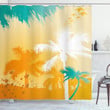 Funky Retro Vivid Palms Shower Curtain Home Decor