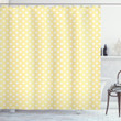 Nostalgic Pastel White Spotted Yellow Pattern Printed Shower Curtain