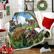 Dinosaur Animals Life Printed Sherpa Fleece Blanket
