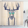 Hipster Cool Fun Animal Pattern Printed Shower Curtain