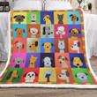 Cute Figure Dog For Dog Lovers Pattern Printed Sherpa Fleece Blanket