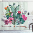 Thorny Boho Blossoms Beautiful Pattern Printed Shower Curtain