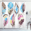 Abstract Boho Artwork Feather Pattern Shower Curtain Home Decor