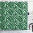 Watercolor Jungle Green Printed Shower Curtain Bathroom Decor