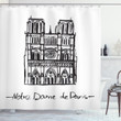 Simple Sketch In White Printed Shower Curtain Bathroom Decor