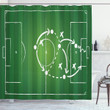Game Strategy Marking Green Pattern Shower Curtain Home Decor