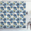 Ombre Romantic Flowers Blue Pattern Shower Curtain Home Decor