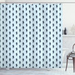 Seahorse Design Pastel Blue Printed Shower Curtain Bathroom Decor