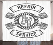Tools Repair Service Printed Window Curtain Home Decor