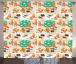 Little Foxes Tree Printed Window Curtain Home Decor