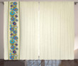 Vertical Border Detail Printed Window Curtain Home Decor
