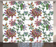 Vintage Floral Ornaments Printed Window Curtain Home Decor