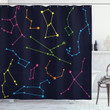 Colorful Galactic Sign Pattern Printed Shower Curtain Bathroom Decor