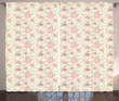Pastel Toned Flowers Printed Window Curtain Home Decor