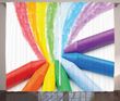 Creative Children Rainbow Printed Window Curtain Home Decor