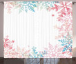 Winter Inspired Pastel Snowflake Printed Window Curtain Home Decor