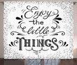 Hand Lettering Paisley Enjoy The Little Things Printed Window Curtain Home Decor