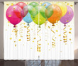 3d Colorful Balloons Rain Printed Window Curtain Home Decor
