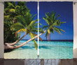 Exotic Maldives Beach Printed Window Curtain Home Decor