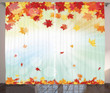Fallen Maple Leaves Printed Window Curtain Home Decor