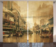 Ancient City Street View Printed Window Curtain Home Decor