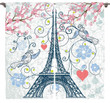 Eiffel Swirling Flowers Heart Pattern Window Curtain Home Decor