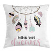 Dreamcatcher Bohemian Follow Your Dreams Art Pattern Printed Cushion Cover