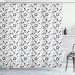 Postmodern Memphis Black Shapes Pattern Shower Curtain Home Decor