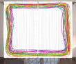 Colorful Rainbow Frame In White Printed Window Curtain Home Decor