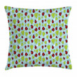Polka Dots And Beetles Pattern Printed Cushion Cover