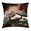 Fairy Forest Mushroom Art Printed Cushion Cover